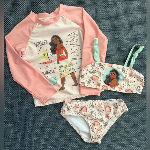 COPY - Moana 3 piece Bathing Suit - Size 5T - Picture 1 of 2